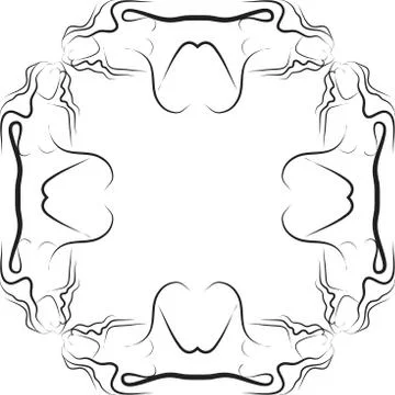 Frame for text decoration made in the form of a sketch of girls Stock Illustration