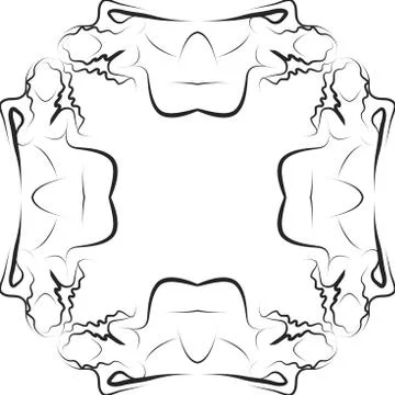 Frame for text decoration made in the form of a sketch of girls Stock Illustration