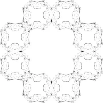 Frame for text decoration made in the form of a sketch of girls Stock Illustration