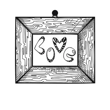 Frame with the text LOVE. Vector illustration Stock Illustration