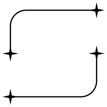 Frame for text message with stars, frame stars four rays イラスト素材