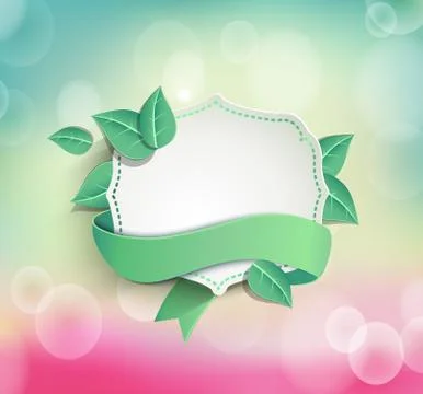 Frame for text with ribbon Stock Illustration