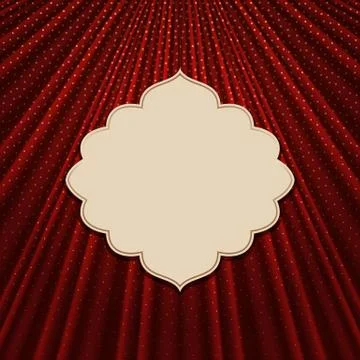 The frame on a textile red background Stock Illustration