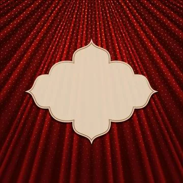 The frame on a textile red background Stock Illustration