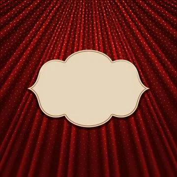The frame on a textile red background Stock Illustration
