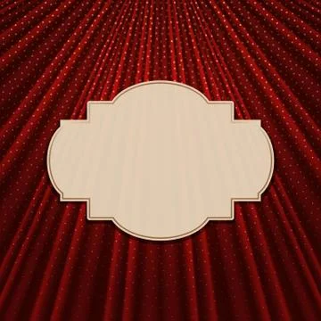 The frame on a textile red background Stock Illustration