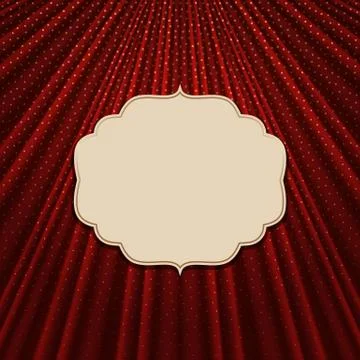 The frame on a textile red background Stock Illustration