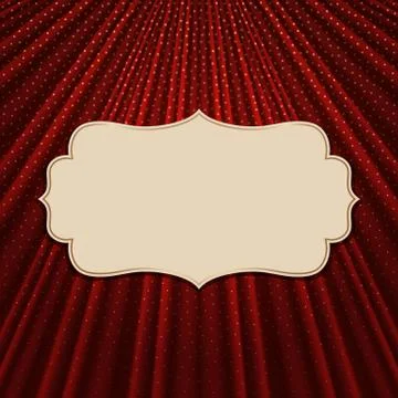 The frame on a textile red background Stock Illustration