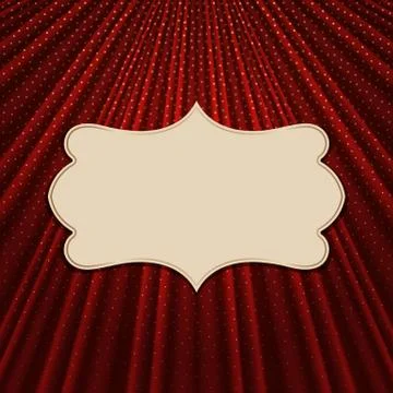 The frame on a textile red background Stock Illustration
