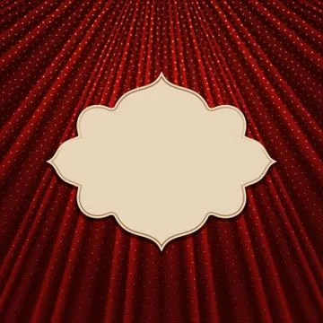 The frame on a textile red background Stock Illustration