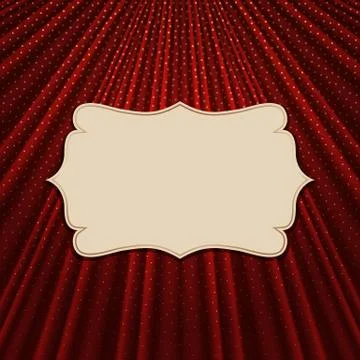 The frame on a textile red background Stock Illustration