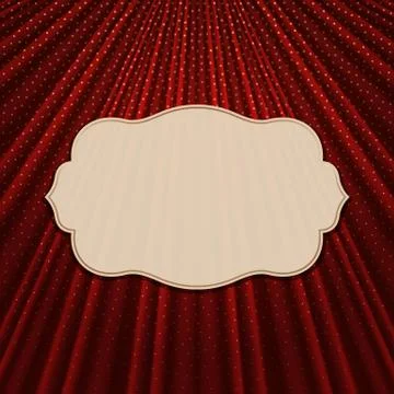 The frame on a textile red background Stock Illustration