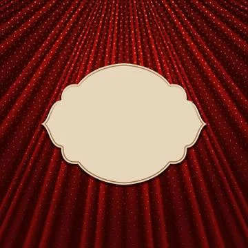 The frame on a textile red background Stock Illustration
