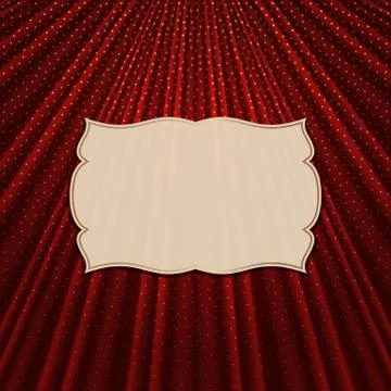 The frame on a textile red background Stock Illustration