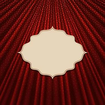 The frame on a textile red background Stock Illustration