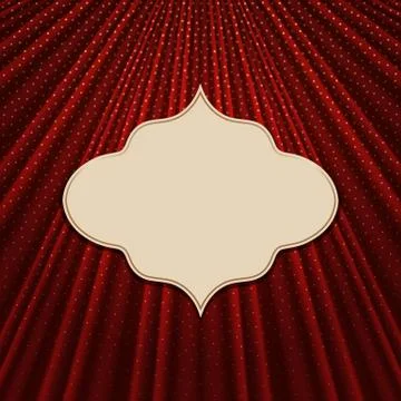 The frame on a textile red background Stock Illustration