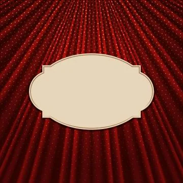 The frame on a textile red background Stock Illustration