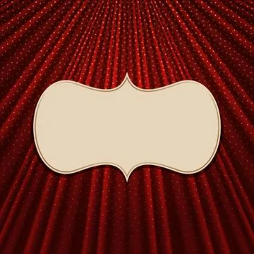 The frame on a textile red background Stock Illustration