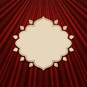 The frame on a textile red background Stock Illustration