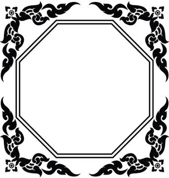 Frame of Thai pattern Stock Illustration
