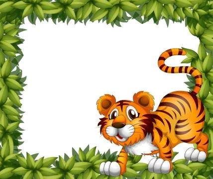 A frame with a tiger Illustrazione stock