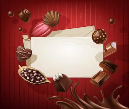 Frame for the title with a pattern of chocolates 스톡 일러스트