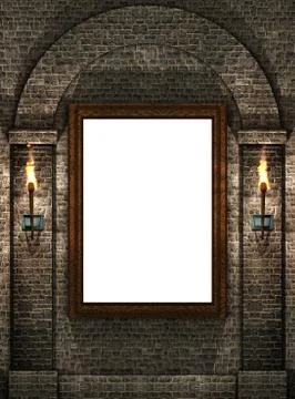 Frame with torches Stock Photos