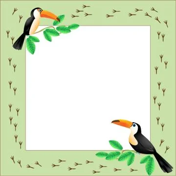 Frame with toucans Stock Illustration