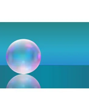 Frame with transparent realistic soap bubble. Stock Illustration