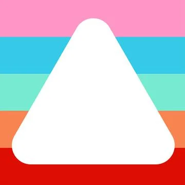 Frame - triangle on the rainbow background. Cartoon illustration. Vector art Stock Illustration