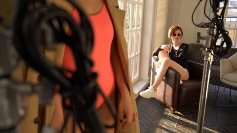 In the frame of the two girls.  Stock Footage 102628552