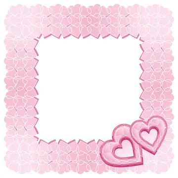 A frame of two pink diamond hearts イラスト素材