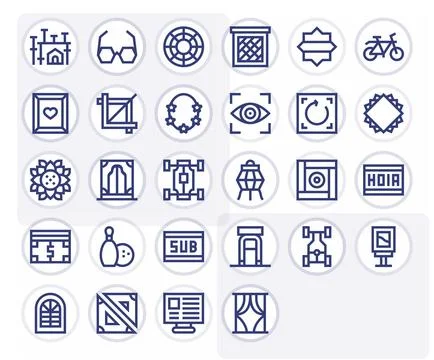 Frame Ultimate Vector Package with 28 64x64 Bold Line PIXEL Perfect Icons イラスト素材