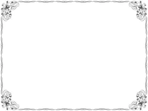 Frame with various floral elements Stock Illustration