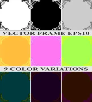 Frame. Vector. 9 Color Variations. EPS10. Stock Illustration