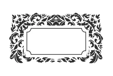 Frame vector background victorian damask geometric isolated Stock Illustration