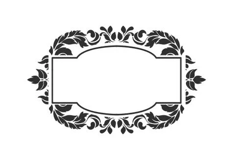 Frame vector background victorian damask geometric isolated Stock Illustration