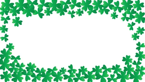 Frame with vector clover leaves Stock Footage 267374122