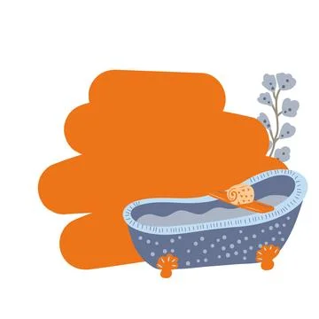 Frame with vector flat spa cosmetics Stock Illustration