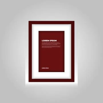 Frame vector. paper design vector with text, picture frame and shadow Stock Illustration