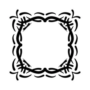 Frame vector set hand drawn icons illustration black and white, decorative bo Stock Illustration