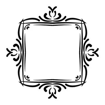 Frame vector set hand drawn icons illustration black and white, decorative bo Stock Illustration