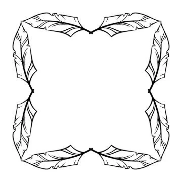 Frame vector set hand drawn icons illustration black and white, decorative bo Stock Illustration