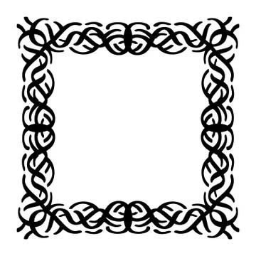Frame vector set hand drawn icons illustration black and white, decorative bo Stockillustratie