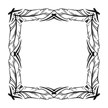 Frame vector set hand drawn icons illustration black and white, decorative bo Stock Illustration