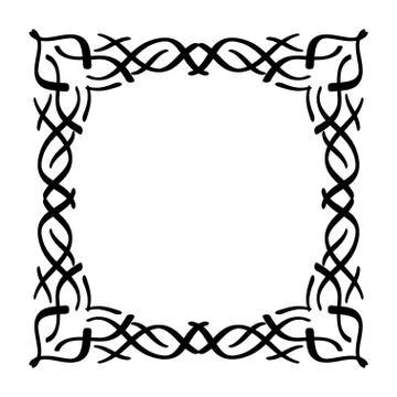 Frame vector set hand drawn icons illustration black and white, decorative bo Stock Illustration