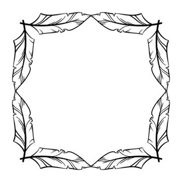 Frame vector set hand drawn icons illustration black and white, decorative bo Stock Illustration