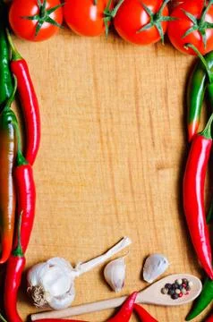 Frame with vegetables Stock Photos