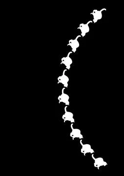 The frame on the vertical sheet of the A4 is made of cat silhouettes. Pets, c Stock Illustration