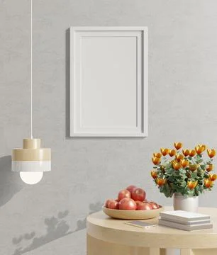 Frame on wall with a beatiful flower (4) Stock-Illustration